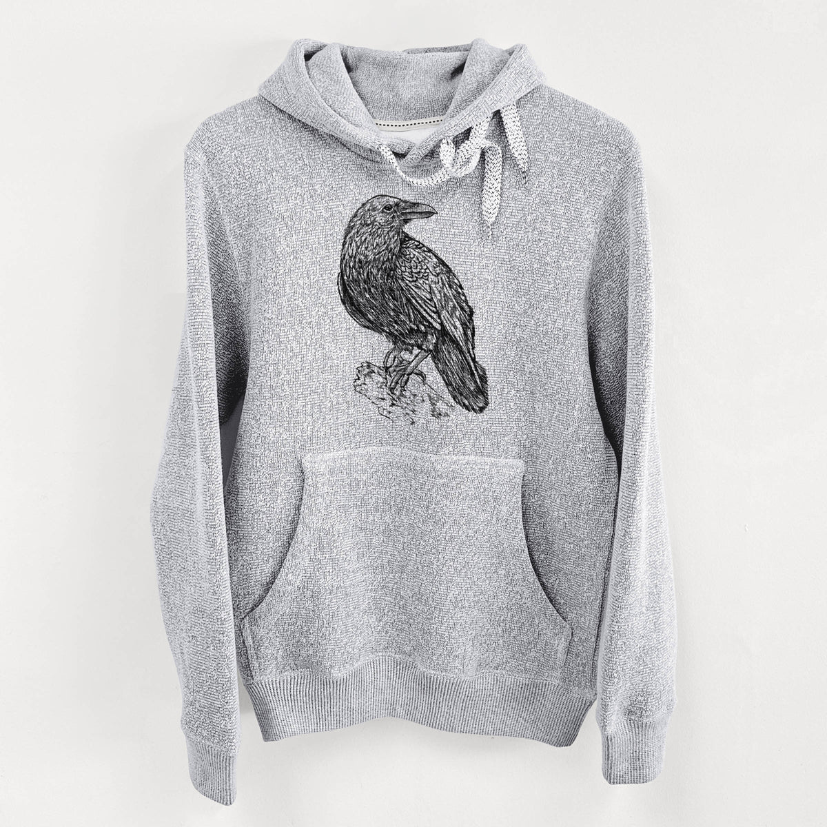 Corvus corax - Common Raven - Knit Hoodie