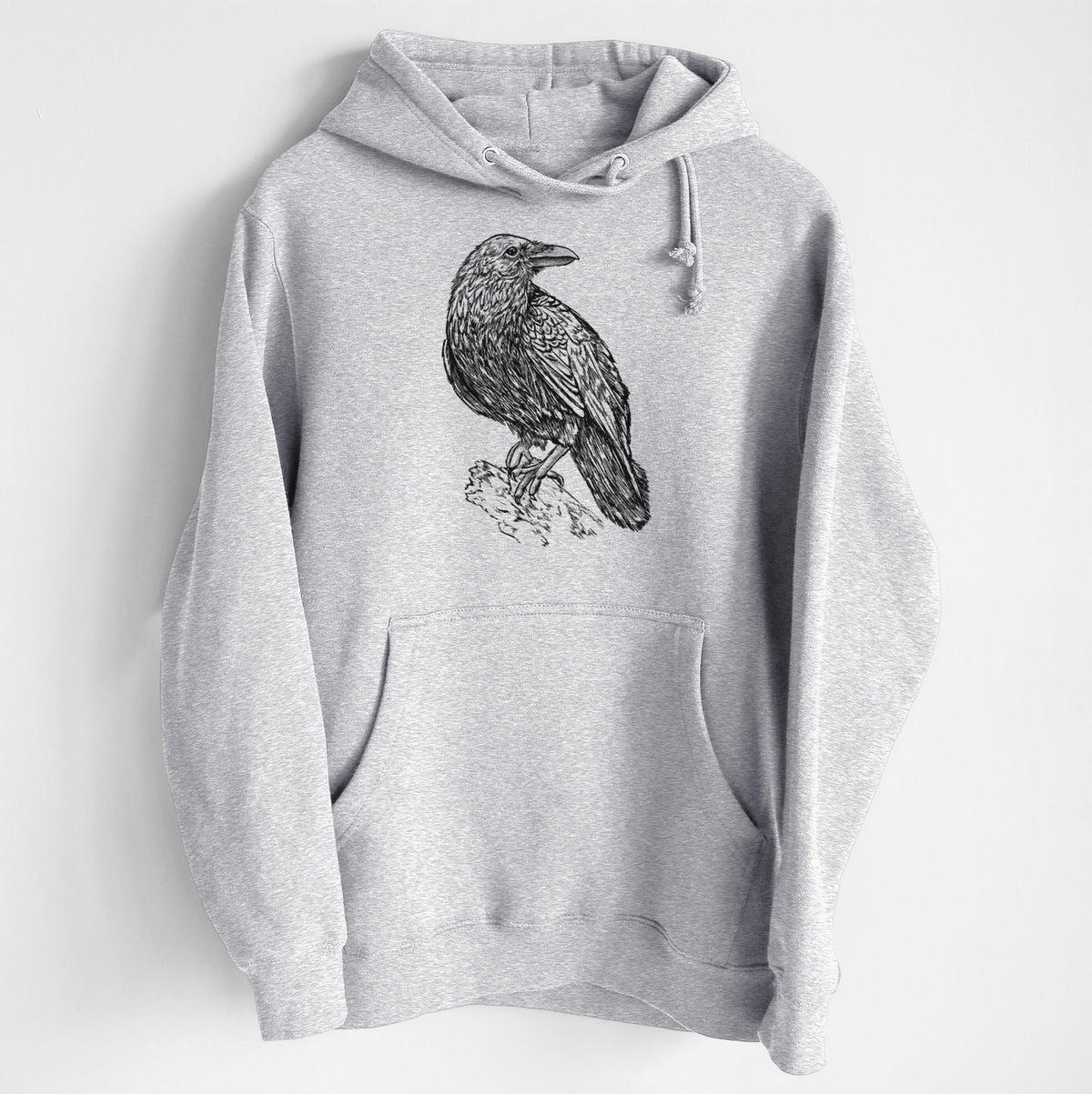 Corvus corax - Common Raven - Heavyweight Fleece Hoodie