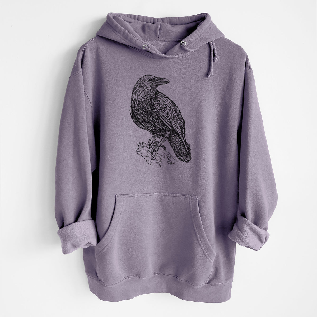 Corvus corax - Common Raven - Heavyweight Fleece Hoodie