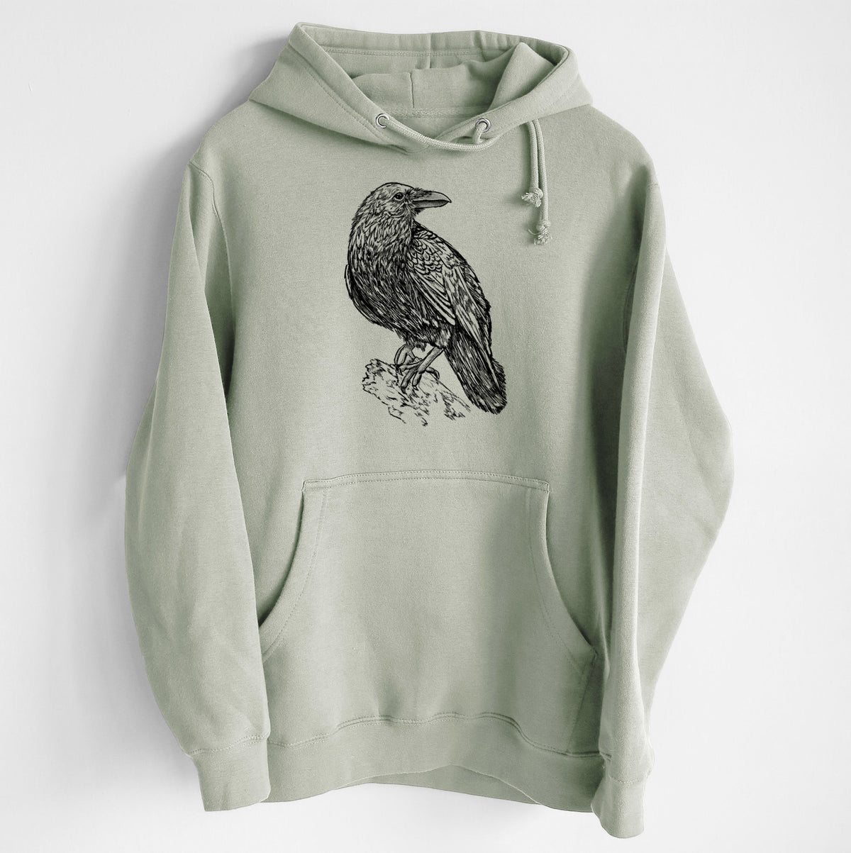 Corvus corax - Common Raven - Heavyweight Fleece Hoodie