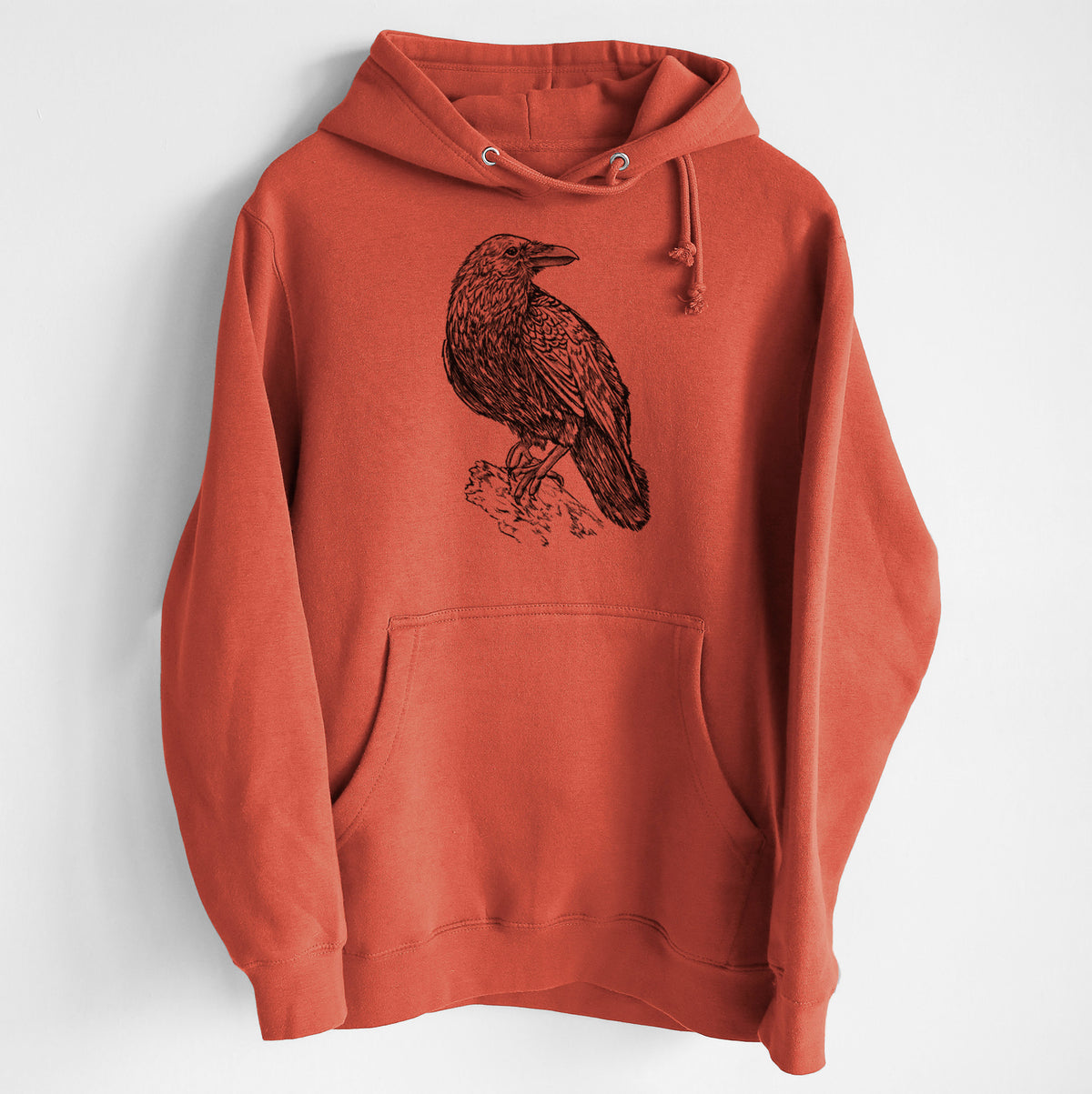 Corvus corax - Common Raven - Heavyweight Fleece Hoodie