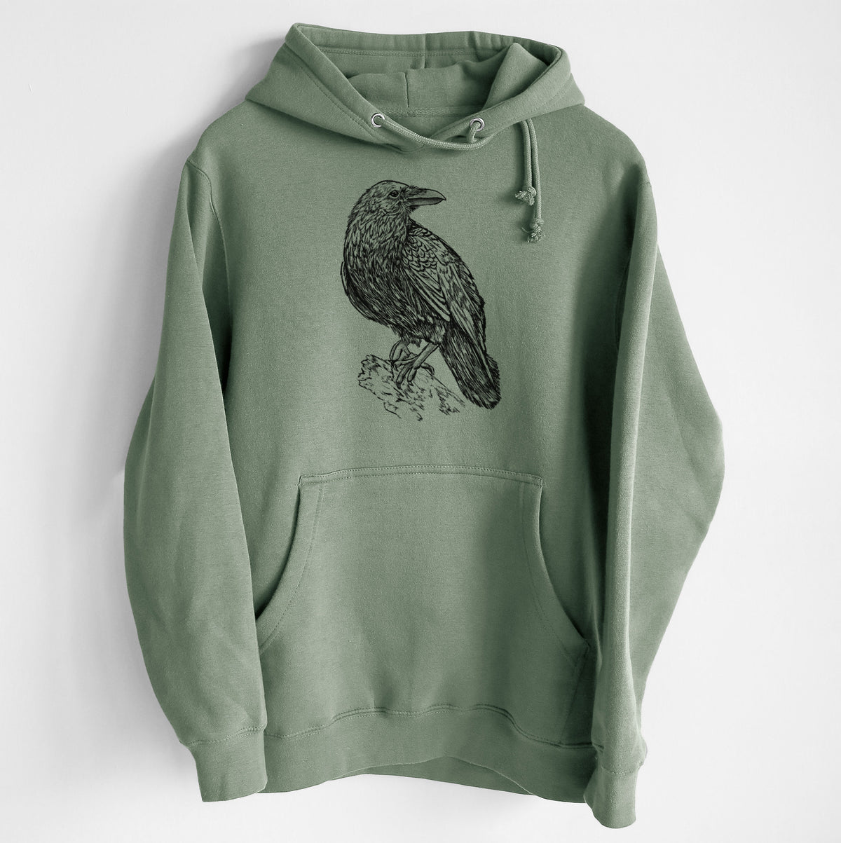 Corvus corax - Common Raven - Heavyweight Fleece Hoodie