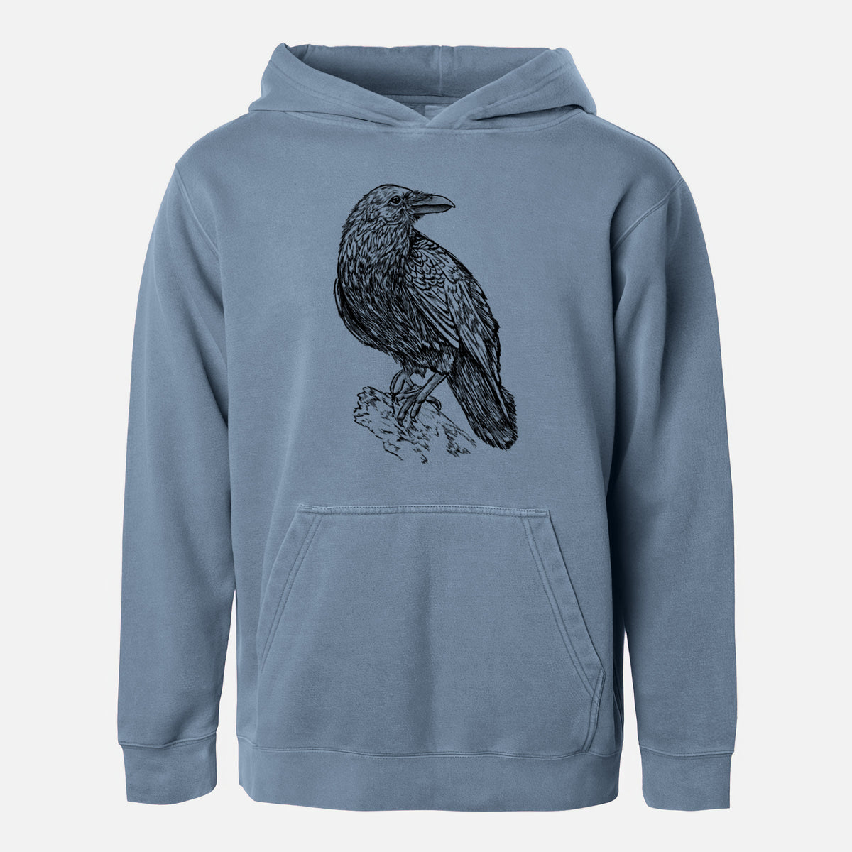 Corvus corax - Common Raven - Youth Pigment Dyed Hoodie