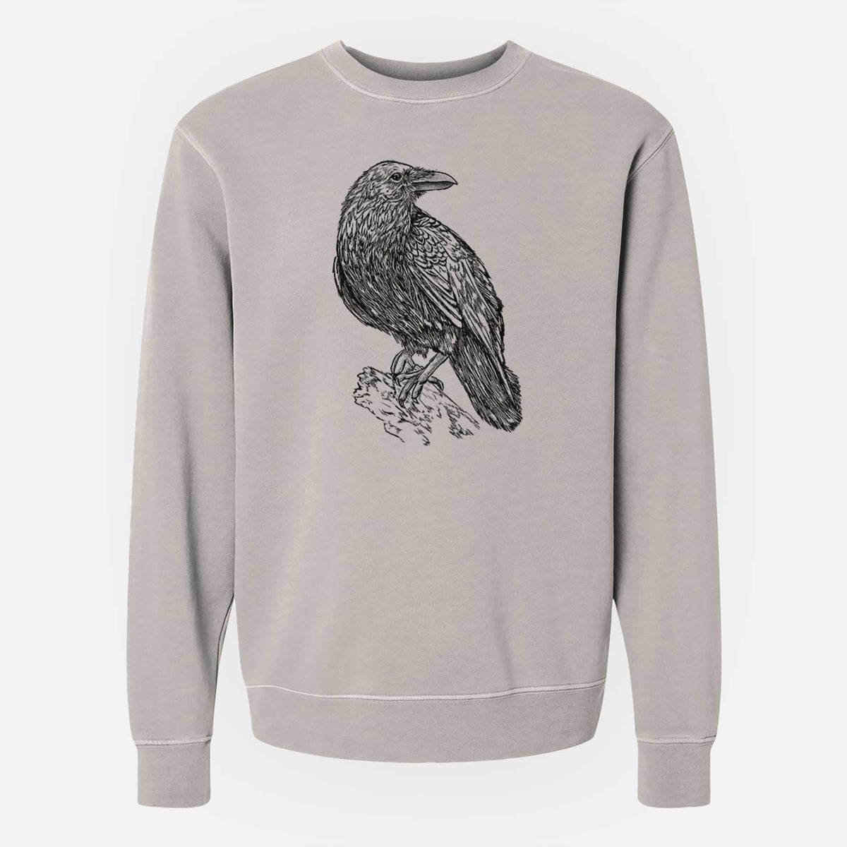 Common Raven - Corvus corax - Unisex Pigment Dyed Crew Sweatshirt