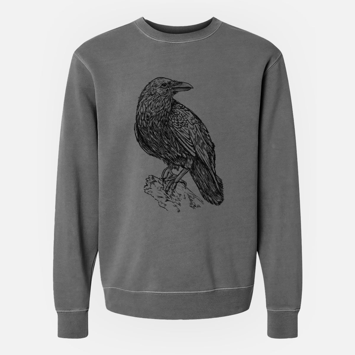 Common Raven - Corvus corax - Unisex Pigment Dyed Crew Sweatshirt