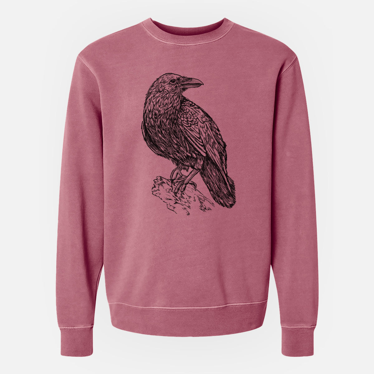 Common Raven - Corvus corax - Unisex Pigment Dyed Crew Sweatshirt