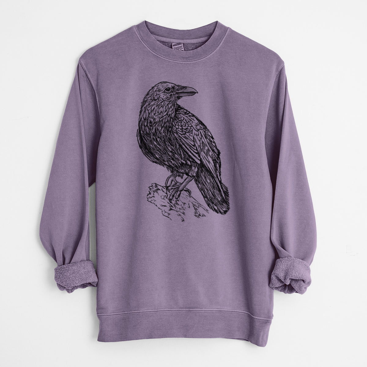 Common Raven - Corvus corax - Unisex Pigment Dyed Crew Sweatshirt