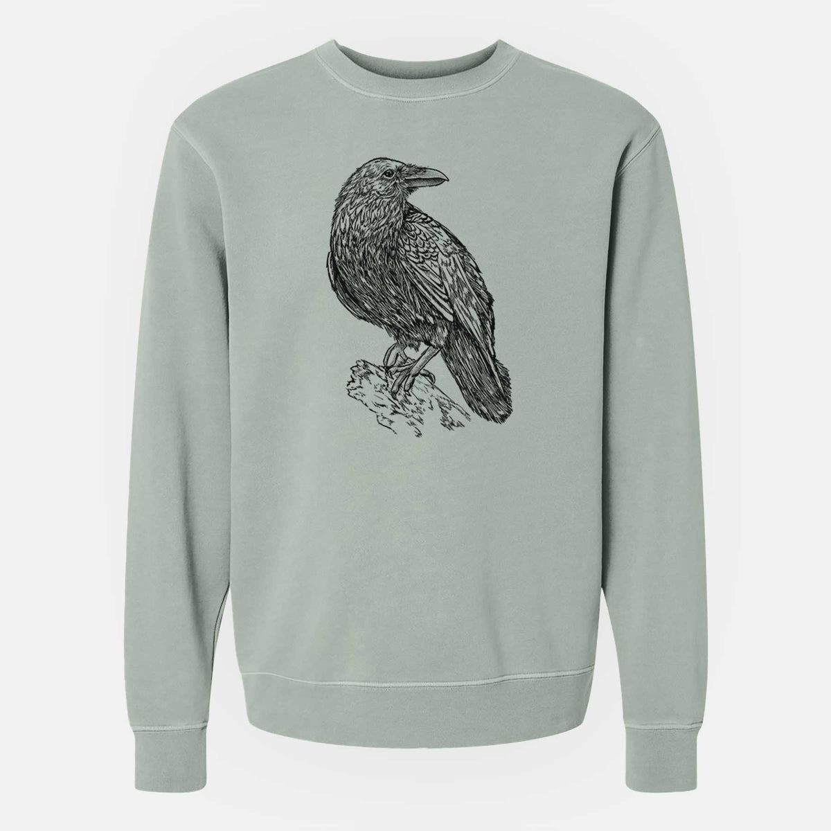 Common Raven - Corvus corax - Unisex Pigment Dyed Crew Sweatshirt