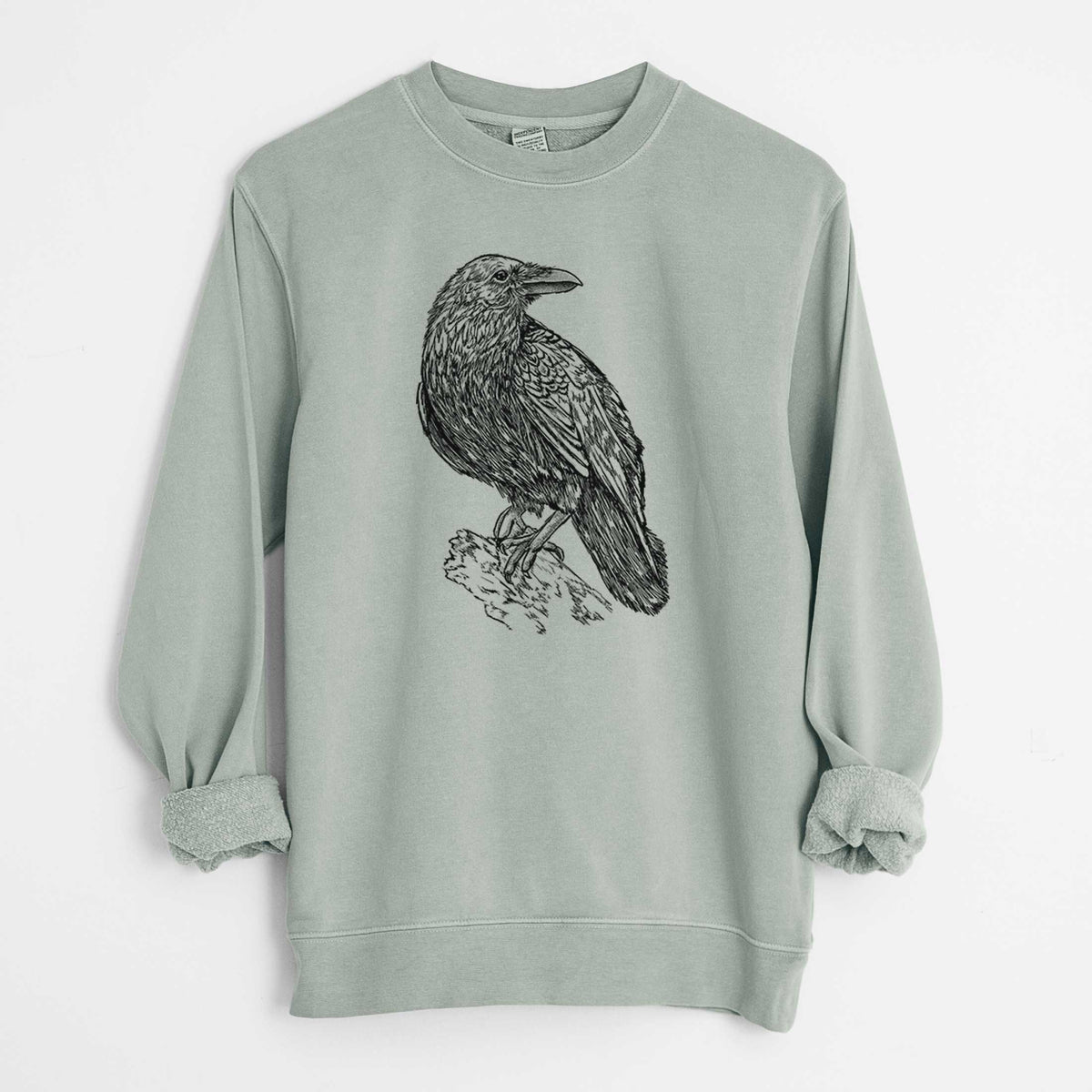 Common Raven - Corvus corax - Unisex Pigment Dyed Crew Sweatshirt