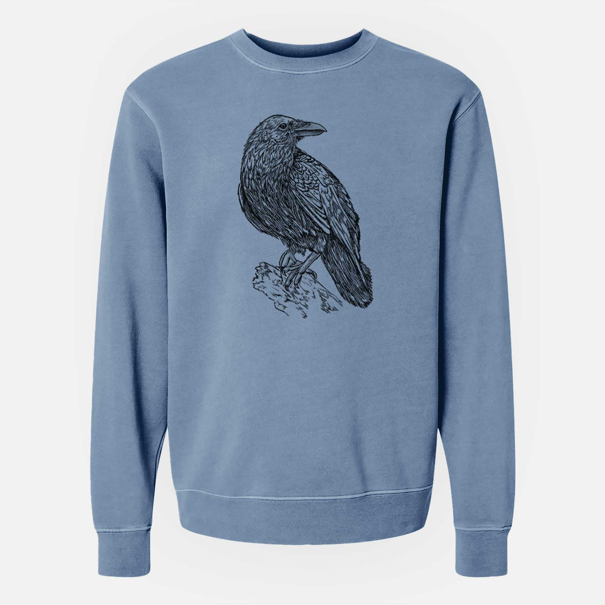 Common Raven - Corvus corax - Unisex Pigment Dyed Crew Sweatshirt