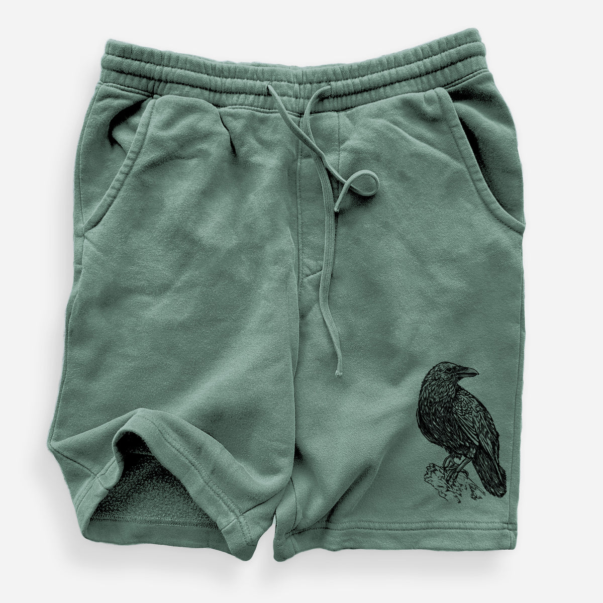 Corvus corax - Common Raven - Unisex Pigment Dyed Shorts