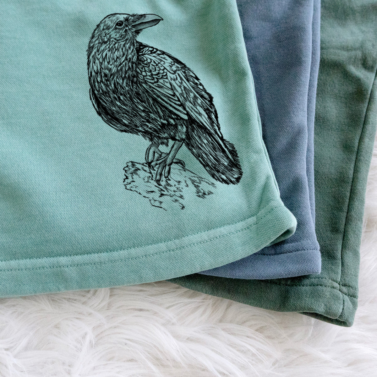 Corvus corax - Common Raven - Unisex Pigment Dyed Shorts