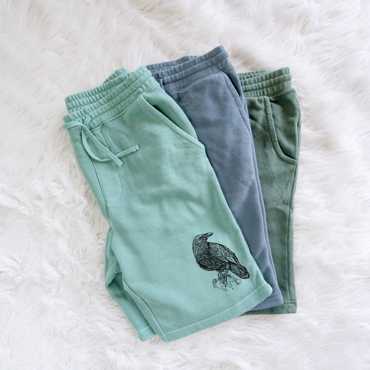 Corvus corax - Common Raven - Unisex Pigment Dyed Shorts