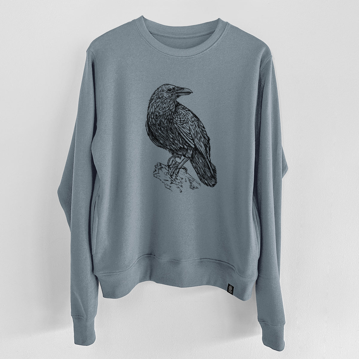 Corvus corax - Common Raven  - Unisex Reclaimed Crewneck Sweatshirt