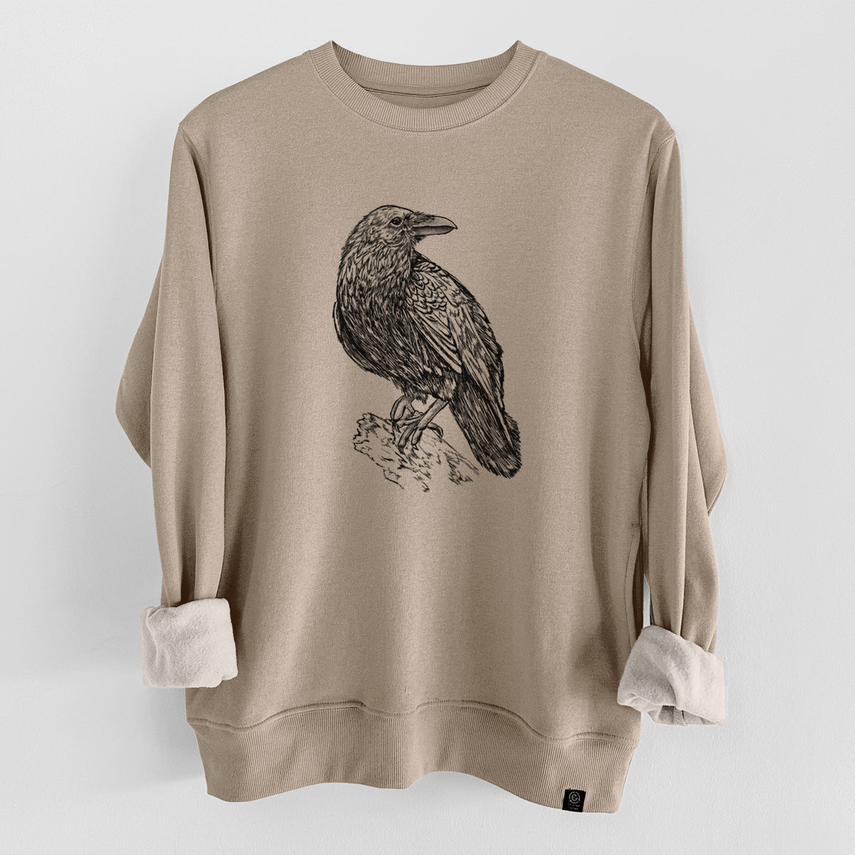 Corvus corax - Common Raven  - Unisex Reclaimed Crewneck Sweatshirt