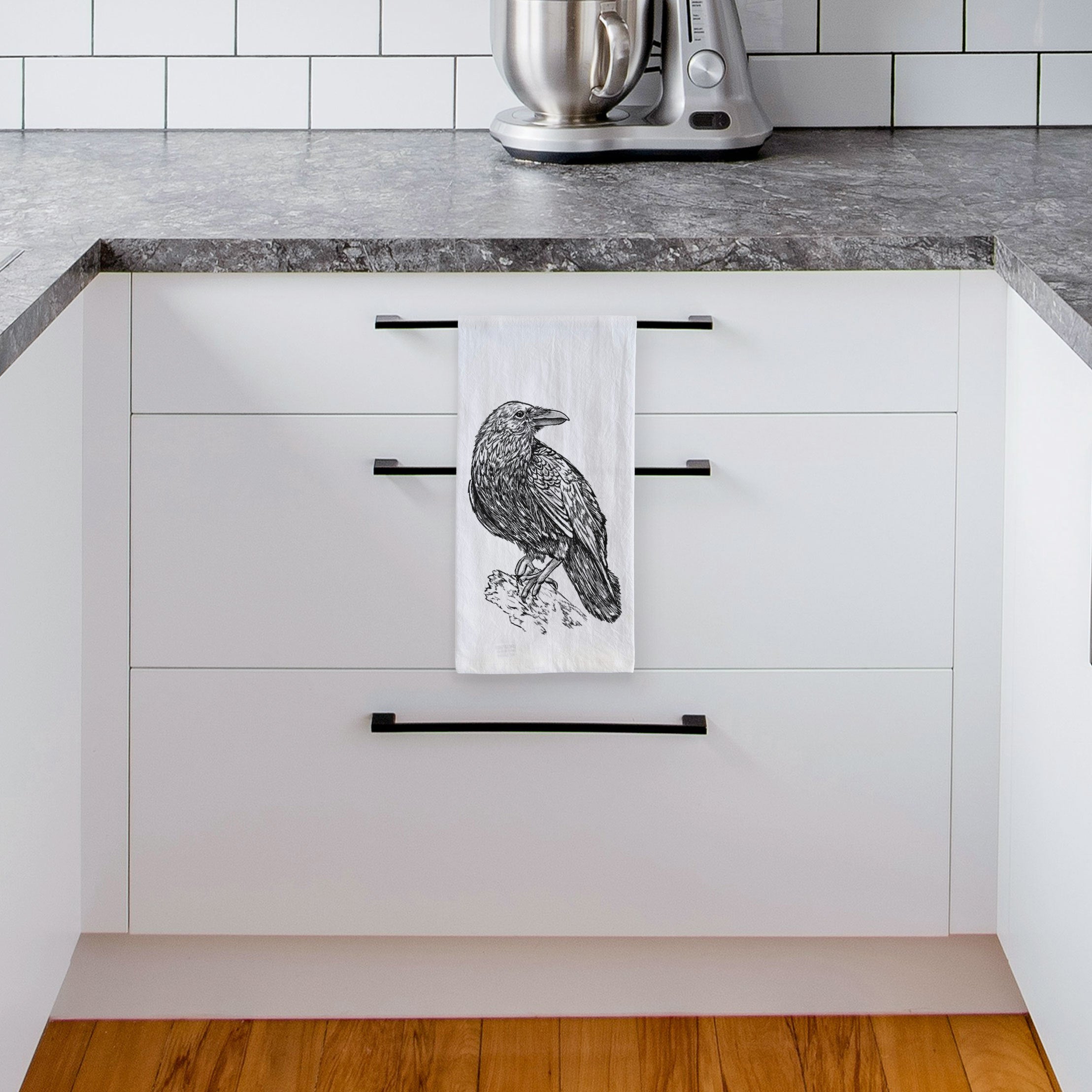 Common Raven - Corvus corax - Tea Towel