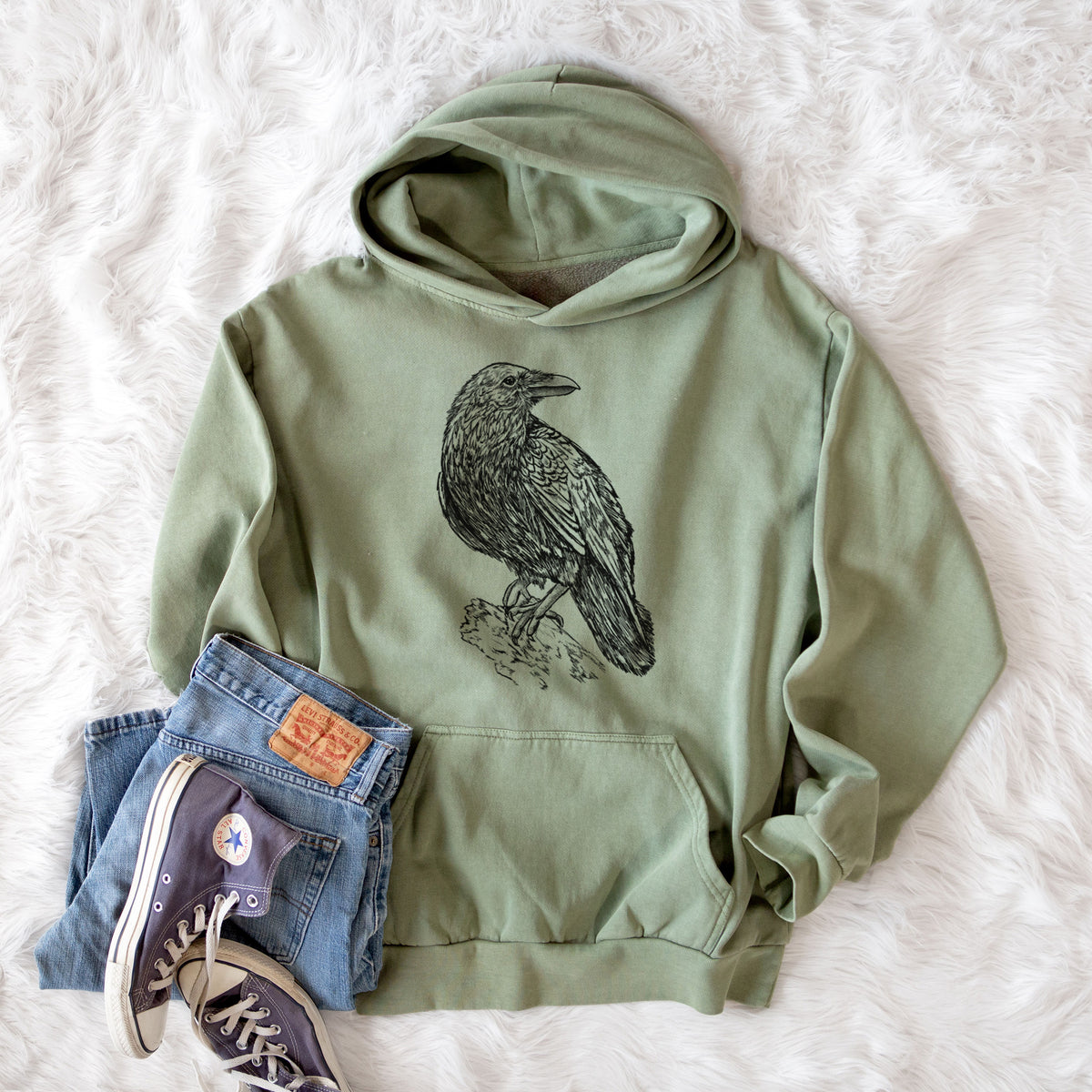 Common Raven  - Corvus corax - Urban Heavyweight Hoodie