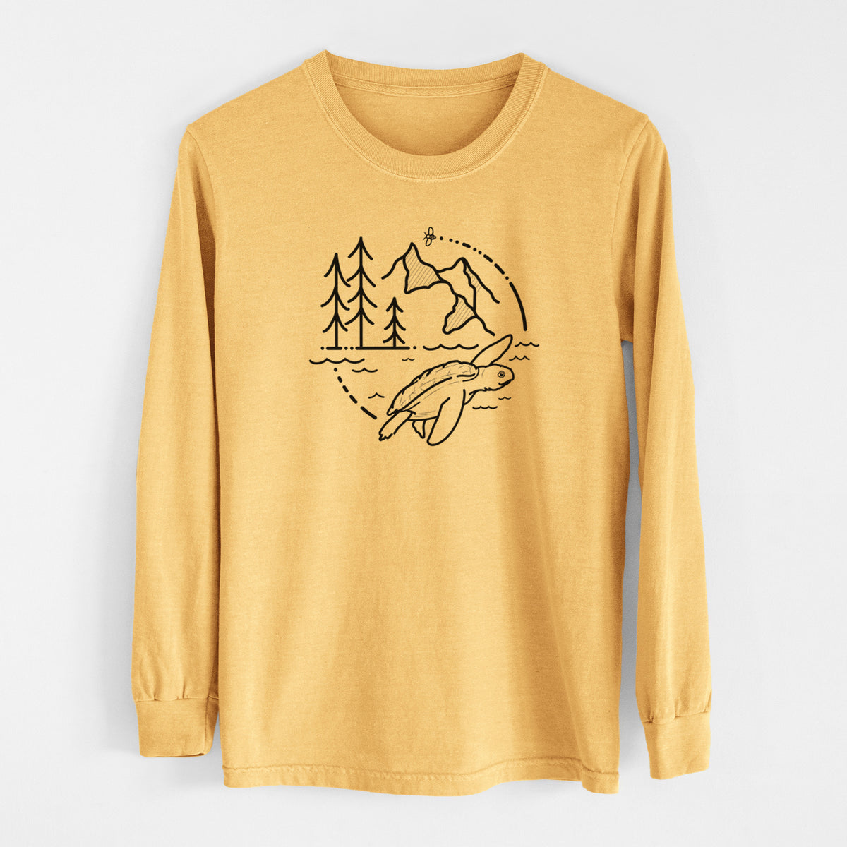 It&#39;s All Connected - Kemps Ridley Turtle - Men&#39;s Heavyweight 100% Cotton Long Sleeve