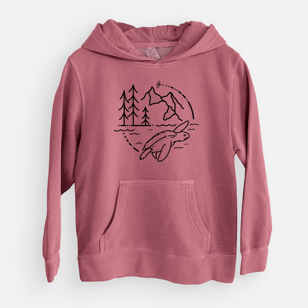 It's All Connected - Kemps Ridley Turtle - Youth Pigment Dyed Hoodie