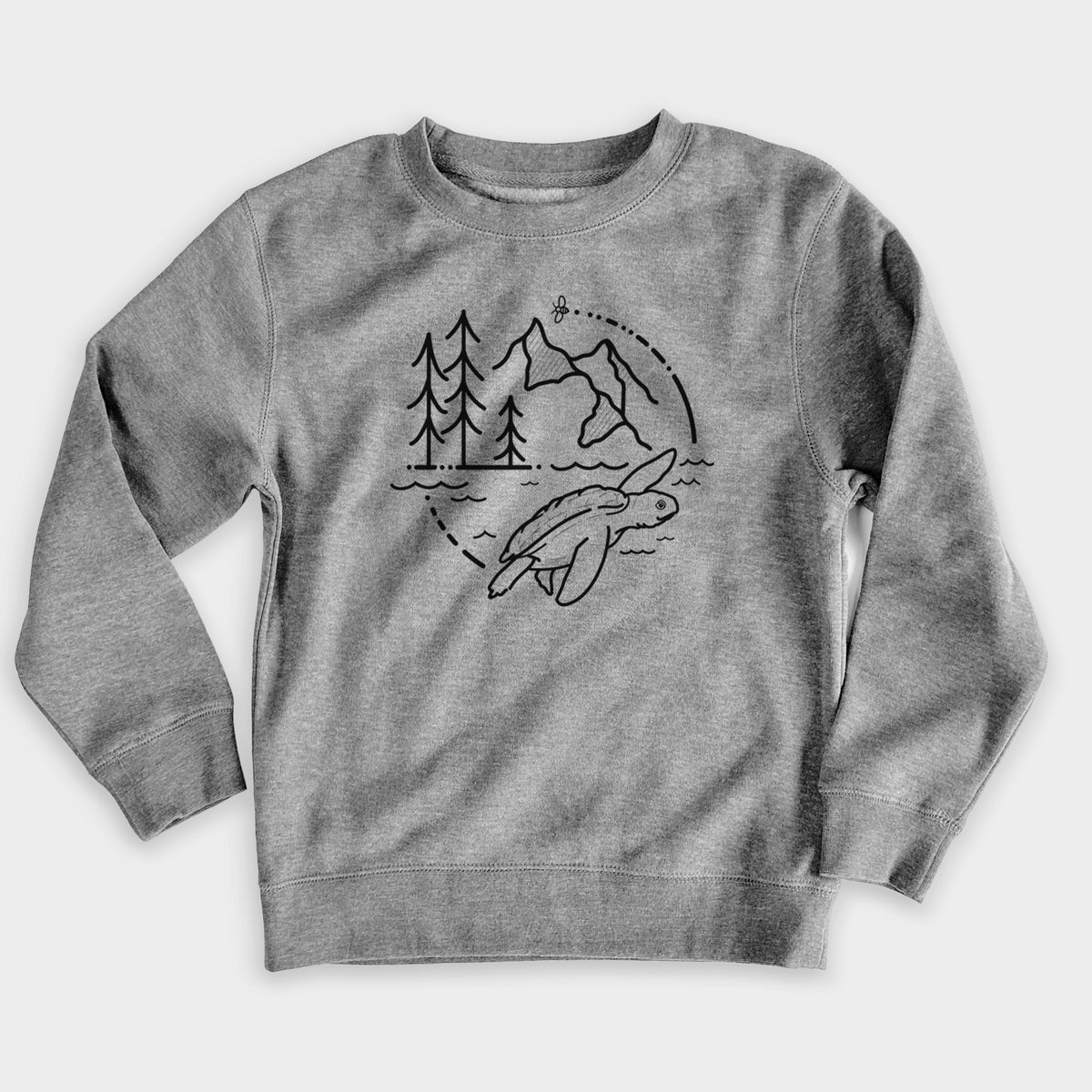 It&#39;s All Connected - Kemps Ridley Turtle - Youth Lightweight Crewneck Sweatshirt