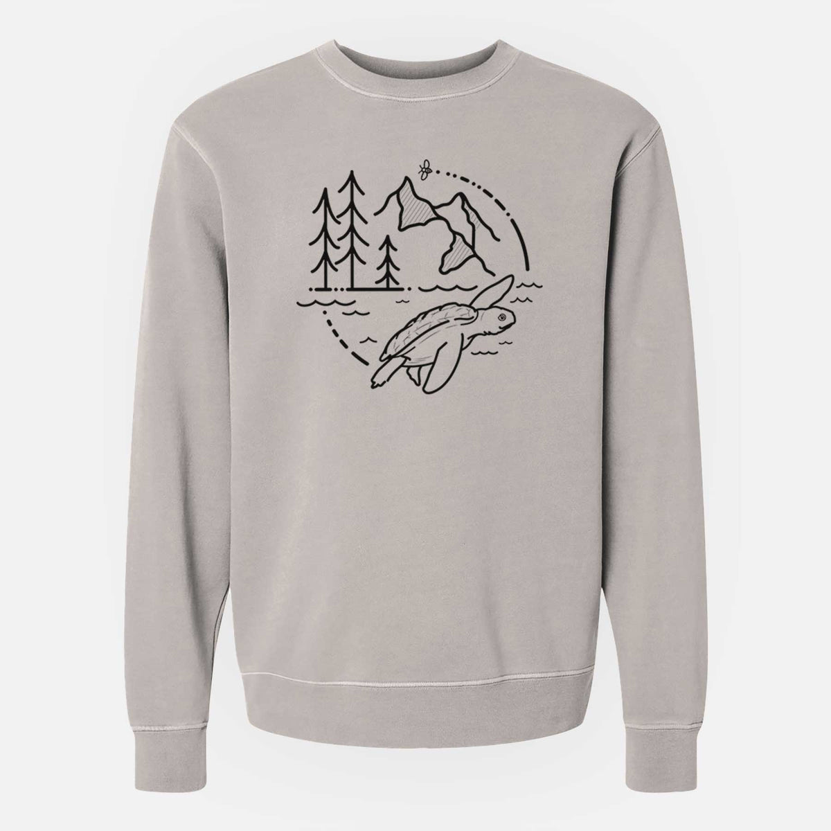 It&#39;s All Connected - Kemps Ridley Turtle - Unisex Pigment Dyed Crew Sweatshirt