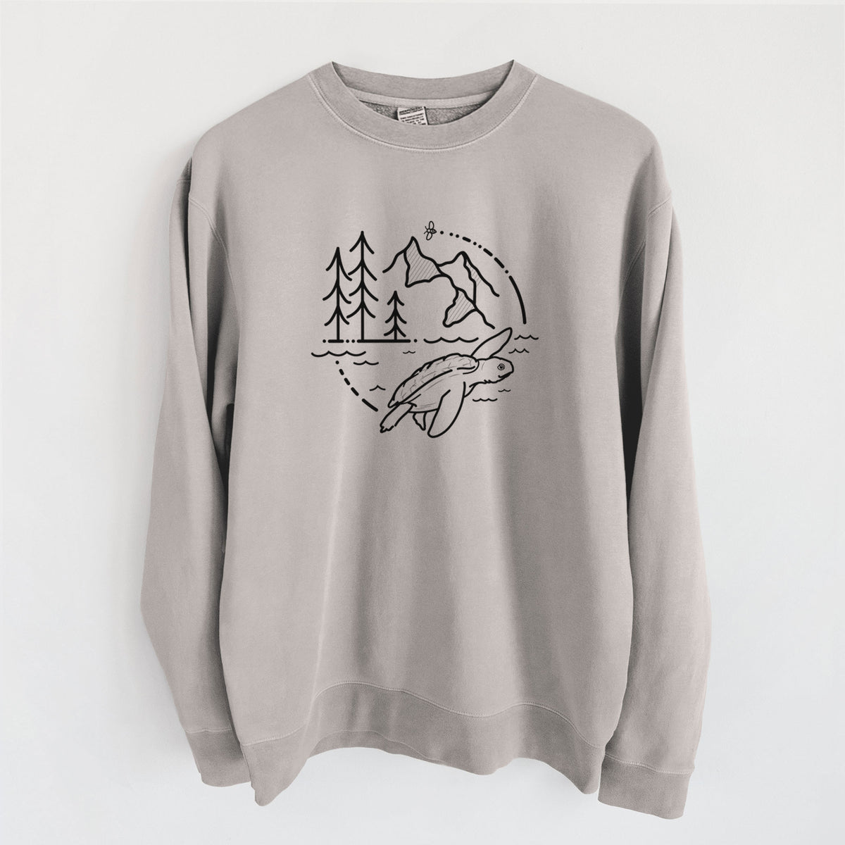 It&#39;s All Connected - Kemps Ridley Turtle - Unisex Pigment Dyed Crew Sweatshirt