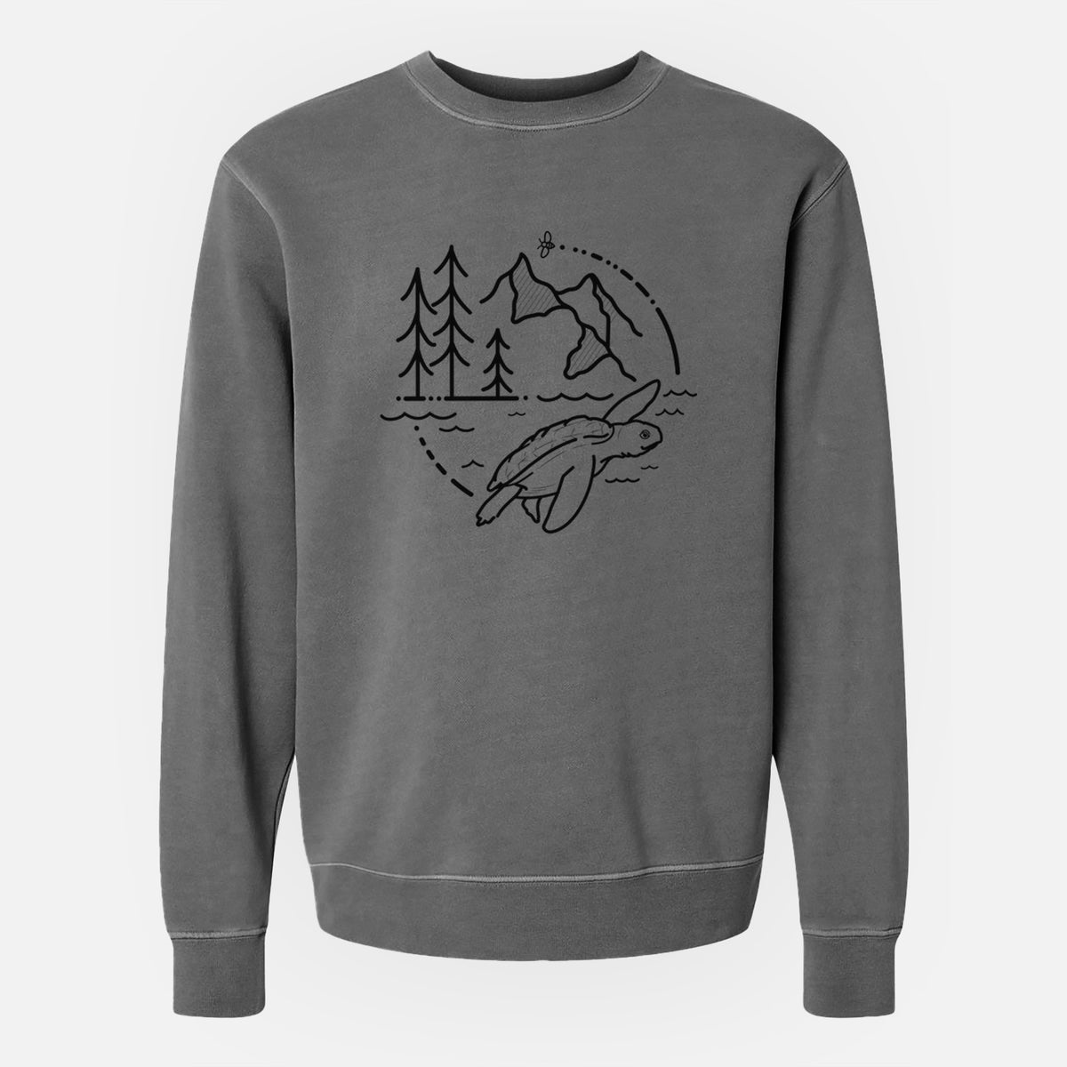 It&#39;s All Connected - Kemps Ridley Turtle - Unisex Pigment Dyed Crew Sweatshirt