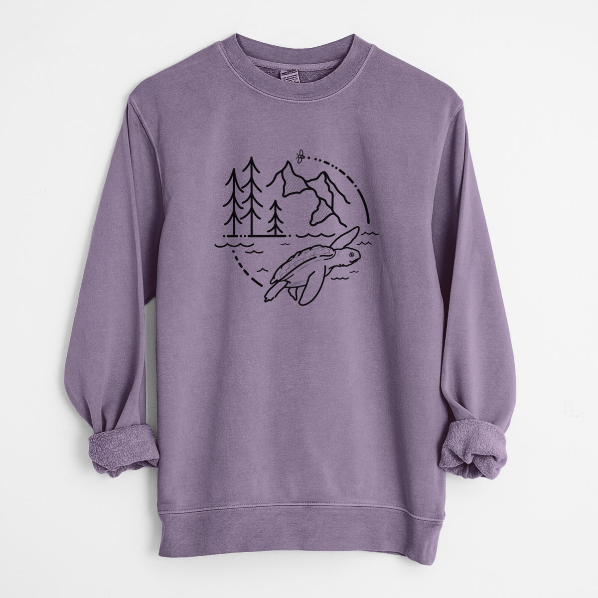 It&#39;s All Connected - Kemps Ridley Turtle - Unisex Pigment Dyed Crew Sweatshirt