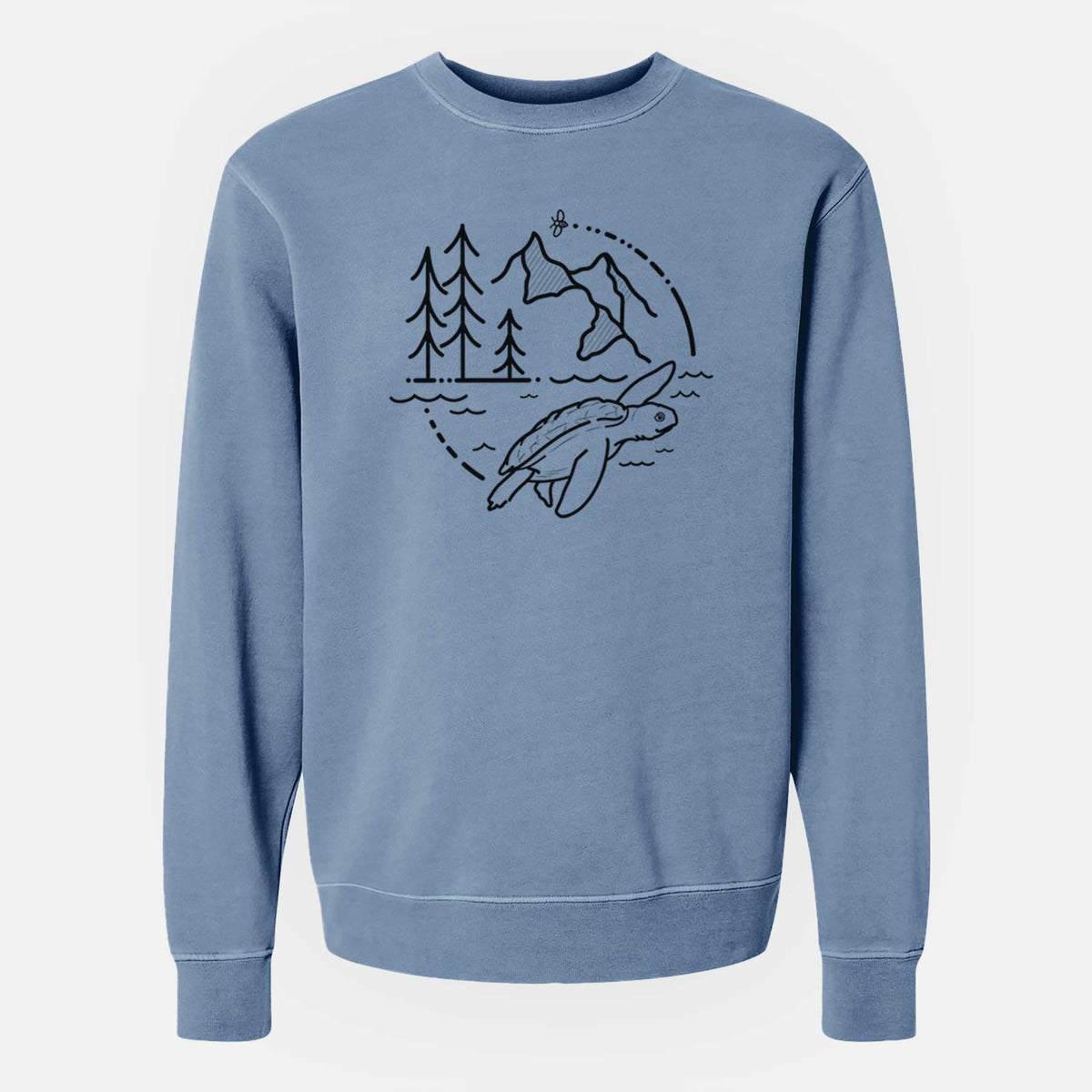 It&#39;s All Connected - Kemps Ridley Turtle - Unisex Pigment Dyed Crew Sweatshirt