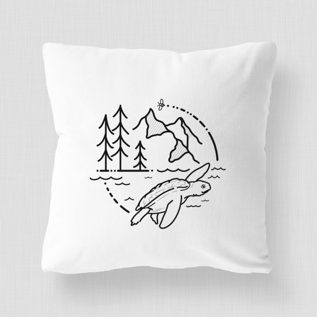 It&#39;s All Connected - Kemps Ridley Turtle - Throw Pillow Cover