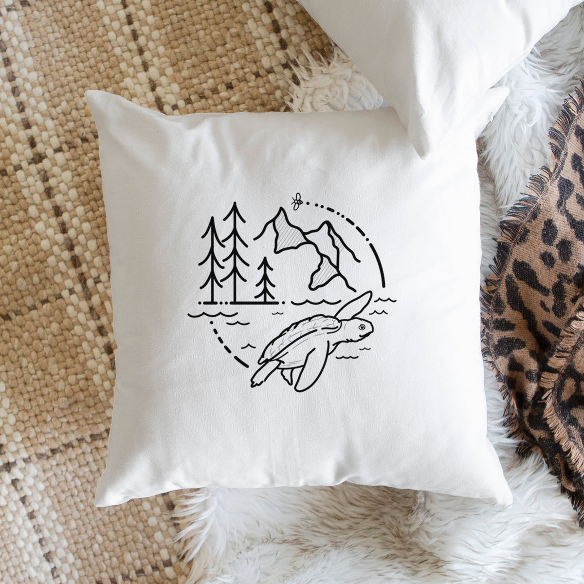 It&#39;s All Connected - Kemps Ridley Turtle - Throw Pillow Cover