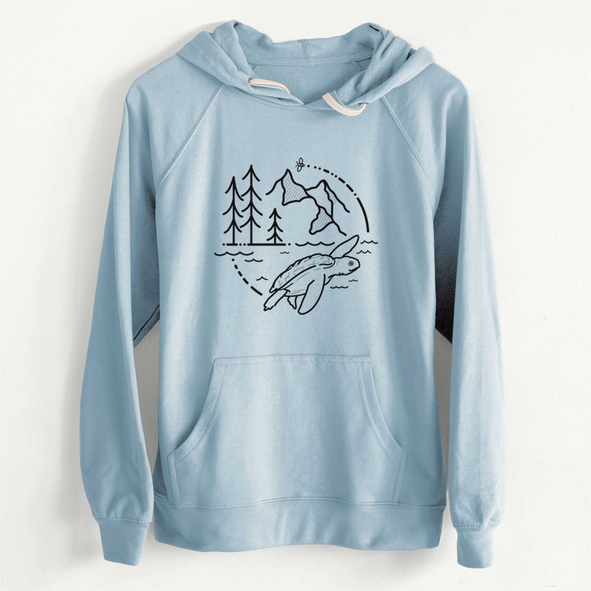 CLEARANCE - It&#39;s All Connected - Kemps Ridley Turtle  - Unisex Slim Fit Loopback Terry Hoodie