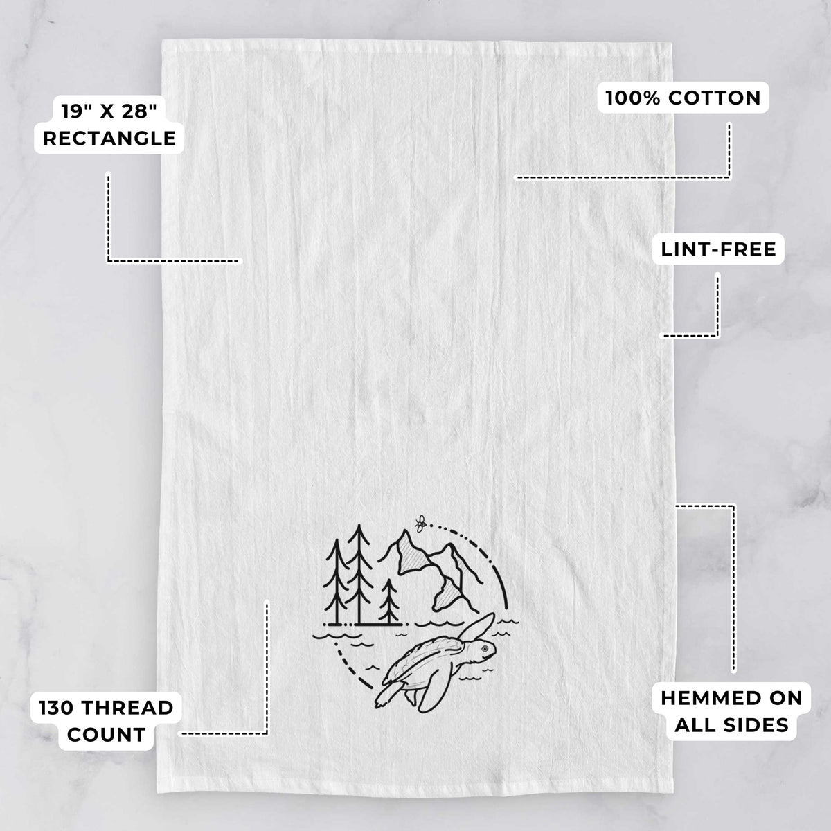 It&#39;s All Connected - Kemps Ridley Turtle Tea Towel