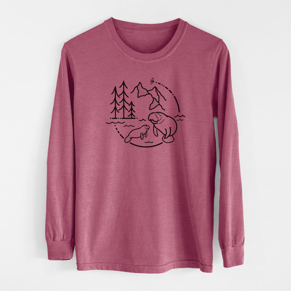 It&#39;s All Connected - Manatee - Men&#39;s Heavyweight 100% Cotton Long Sleeve