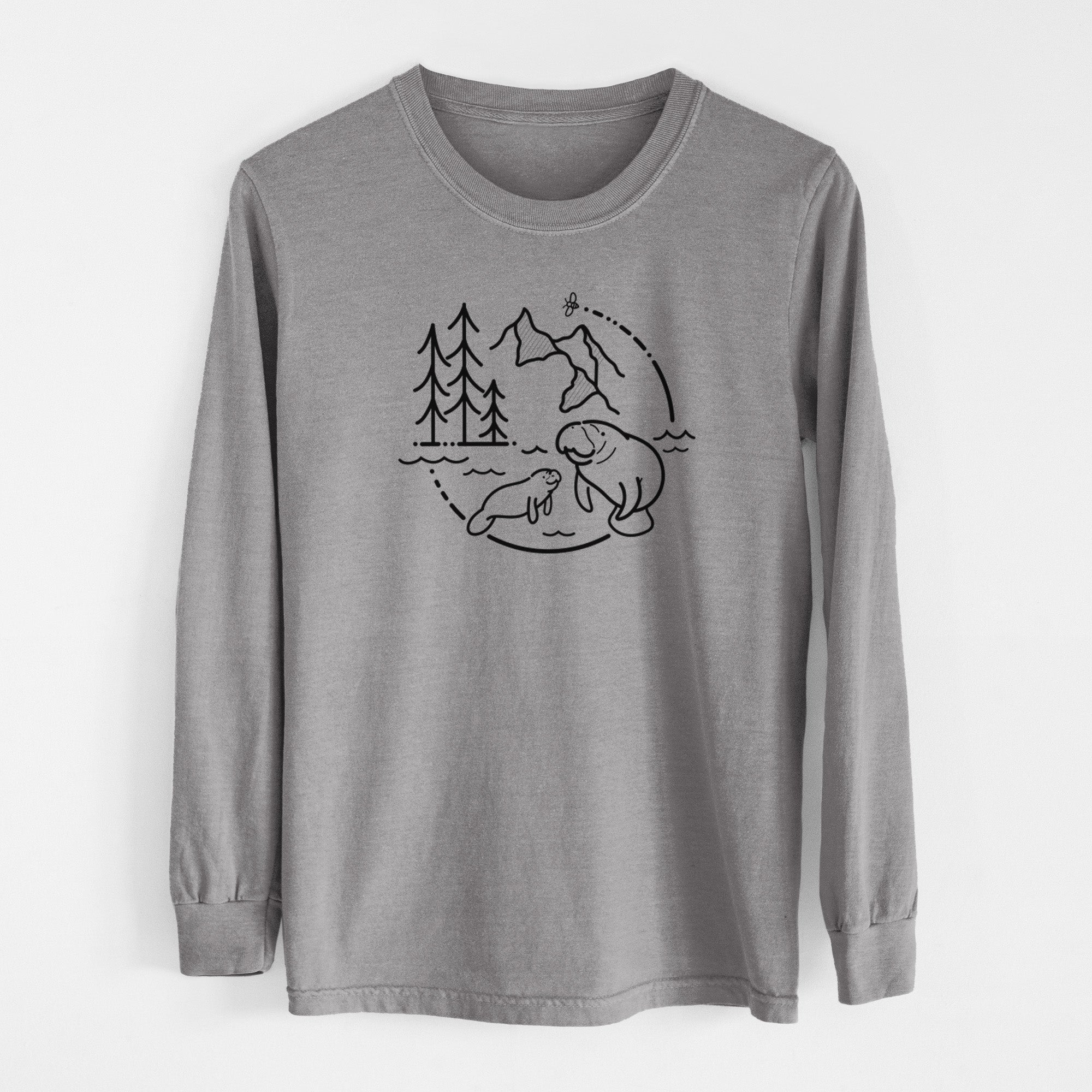 It's All Connected - Manatee - Unisex Comfort Colors 100% Cotton Long Sleeve