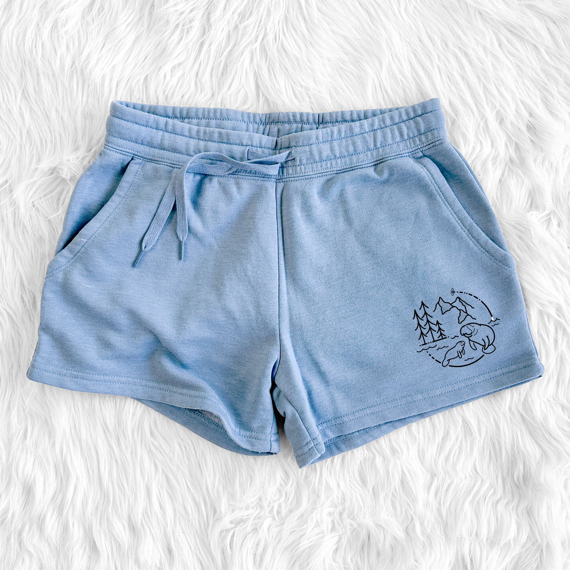 It's All Connected - Manatee - Women's Cali Wave Shorts