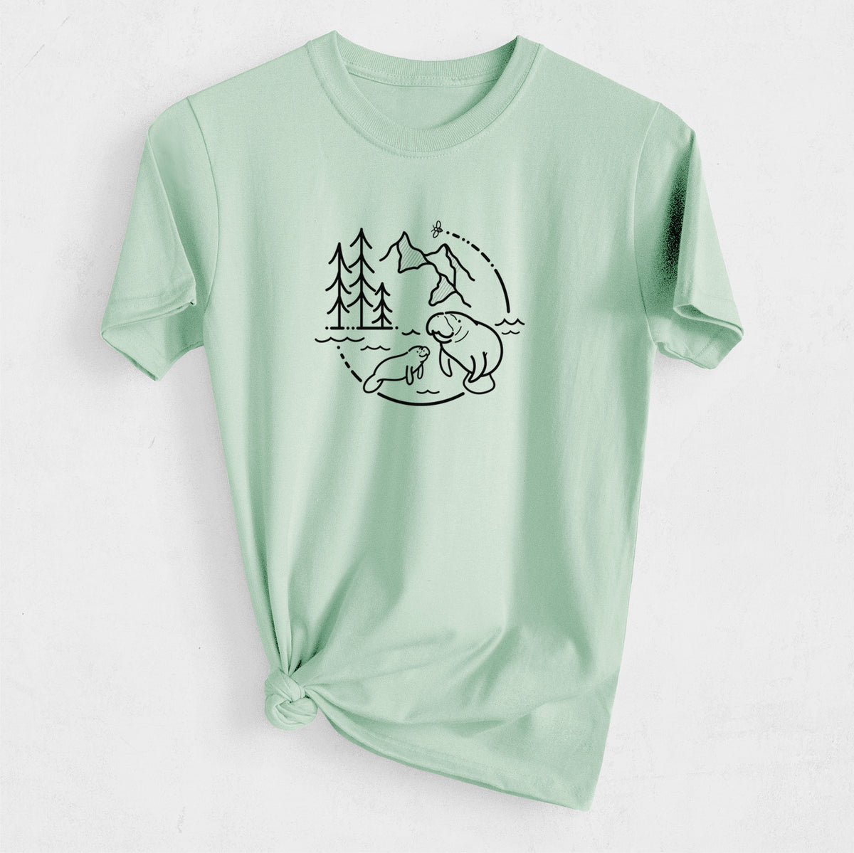 It&#39;s All Connected - Manatee - Heavyweight Men&#39;s 100% Organic Cotton Tee