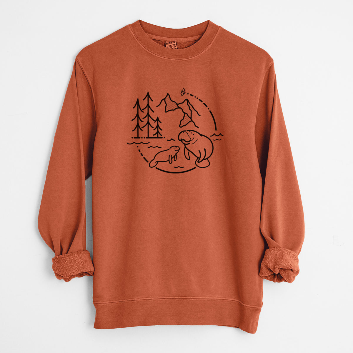 It&#39;s All Connected - Manatee - Unisex Pigment Dyed Crew Sweatshirt