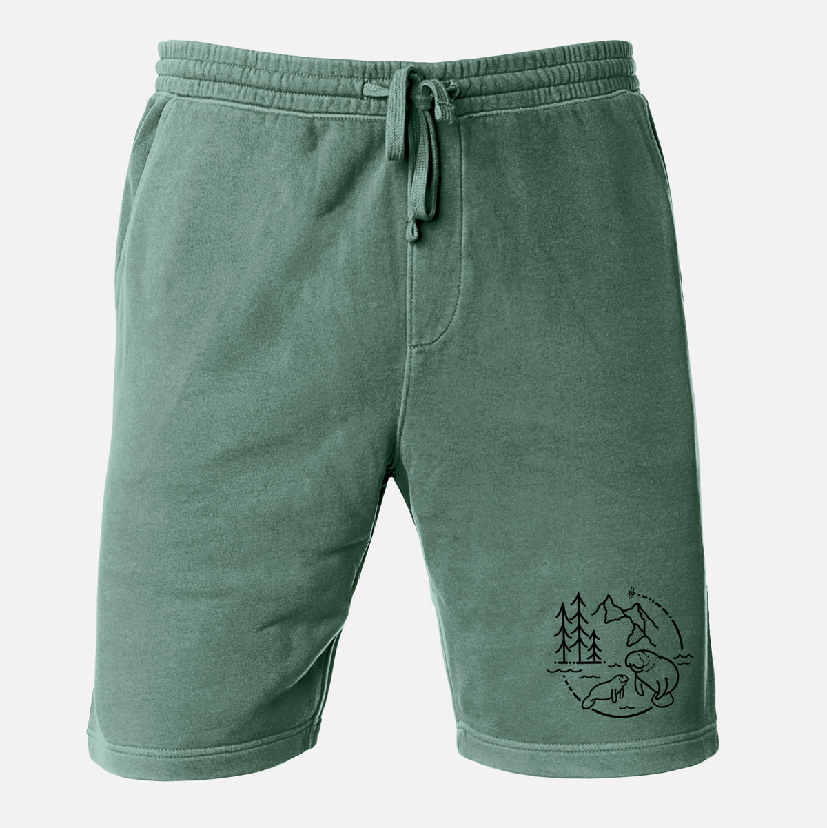It&#39;s All Connected - Manatee - Unisex Pigment Dyed Shorts