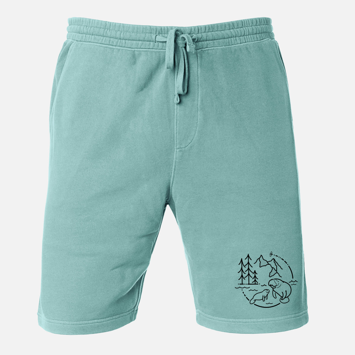It&#39;s All Connected - Manatee - Unisex Pigment Dyed Shorts