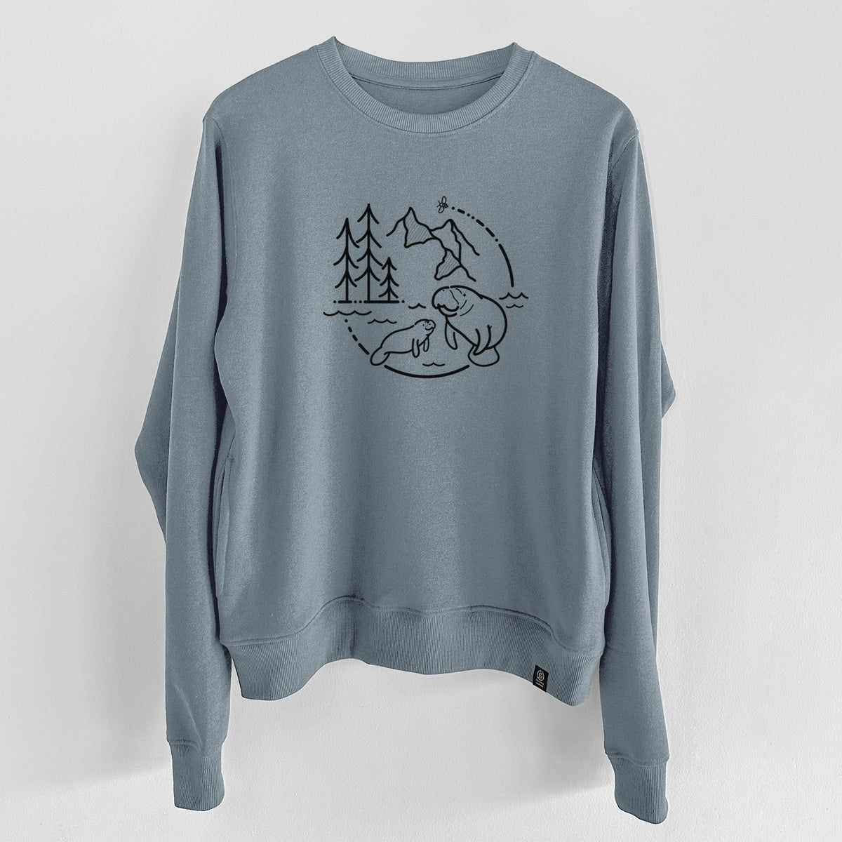 It&#39;s All Connected - Manatee  - Unisex Reclaimed Crewneck Sweatshirt