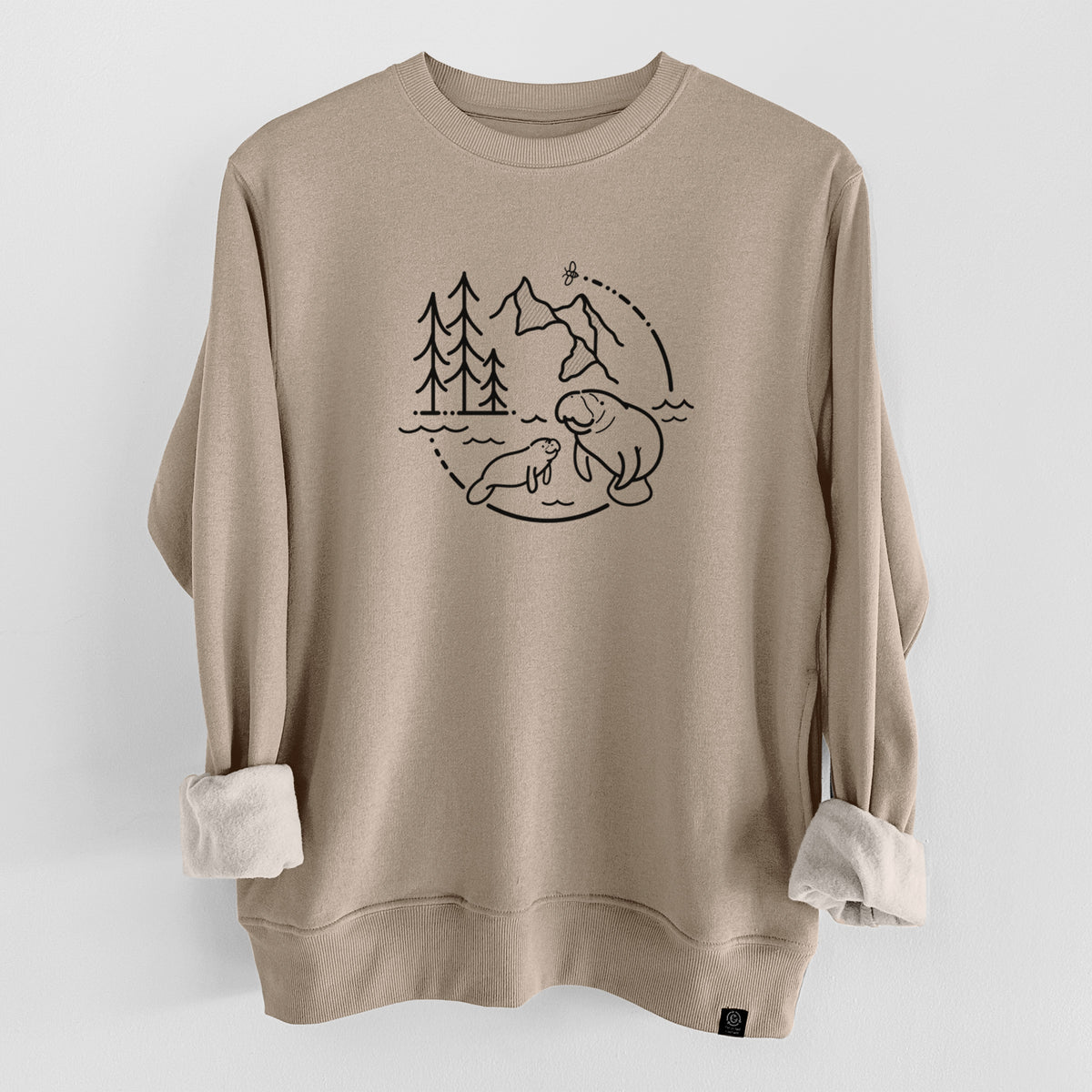 It&#39;s All Connected - Manatee  - Unisex Reclaimed Crewneck Sweatshirt