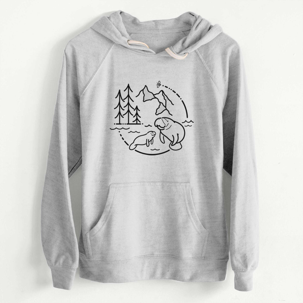 CLEARANCE - It&#39;s All Connected - Manatee  - Unisex Slim Fit Loopback Terry Hoodie