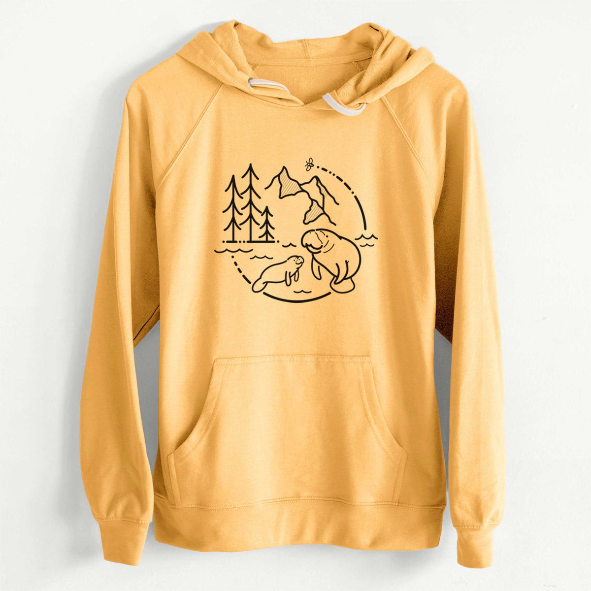 CLEARANCE - It&#39;s All Connected - Manatee  - Unisex Slim Fit Loopback Terry Hoodie