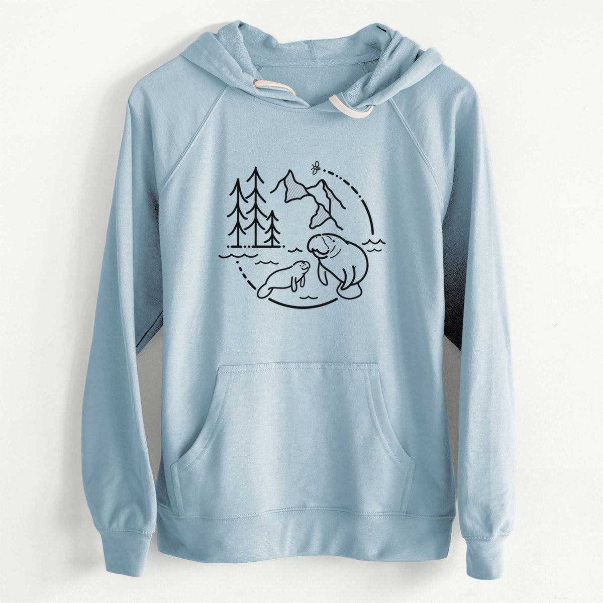 CLEARANCE - It&#39;s All Connected - Manatee  - Unisex Slim Fit Loopback Terry Hoodie