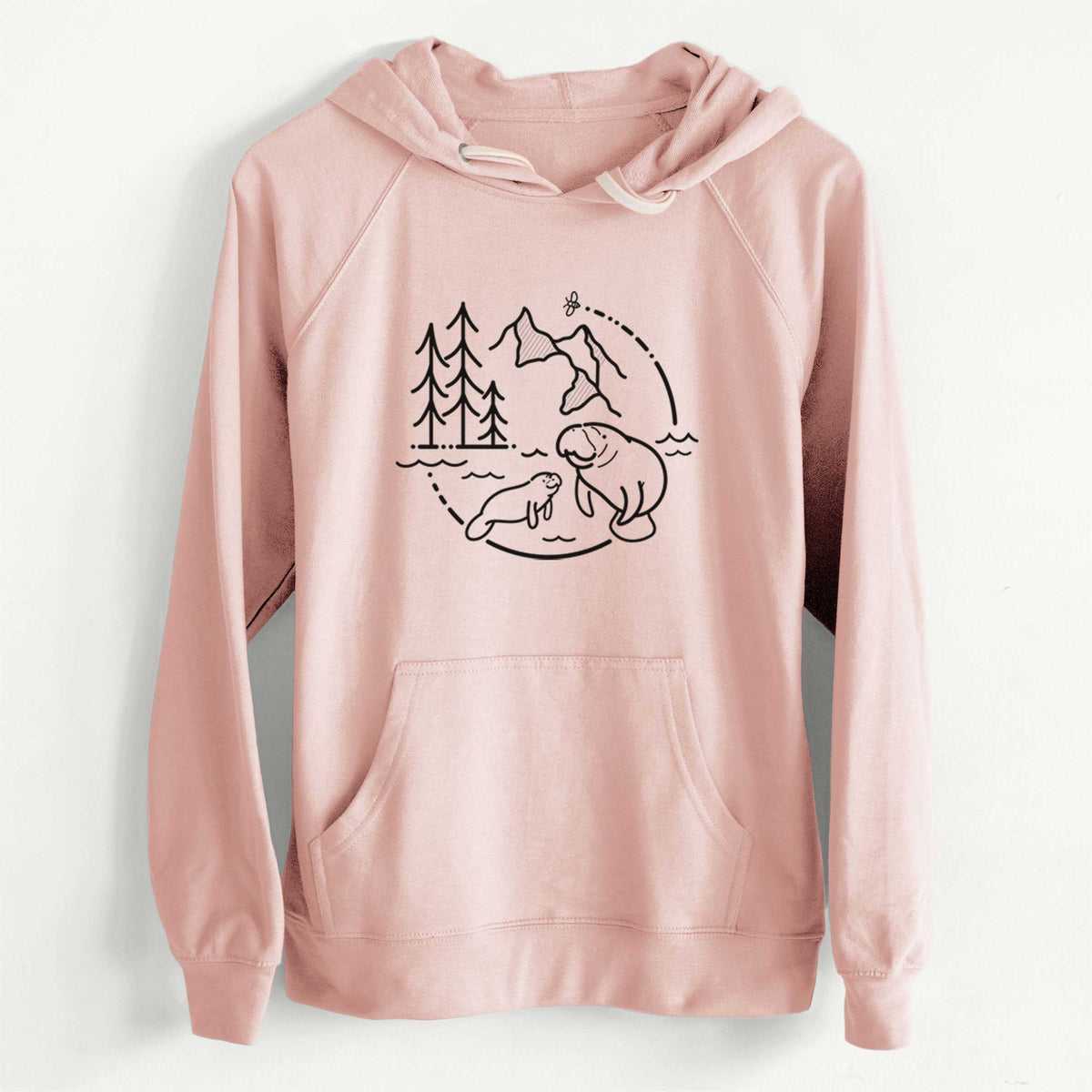 CLEARANCE - It&#39;s All Connected - Manatee  - Unisex Slim Fit Loopback Terry Hoodie