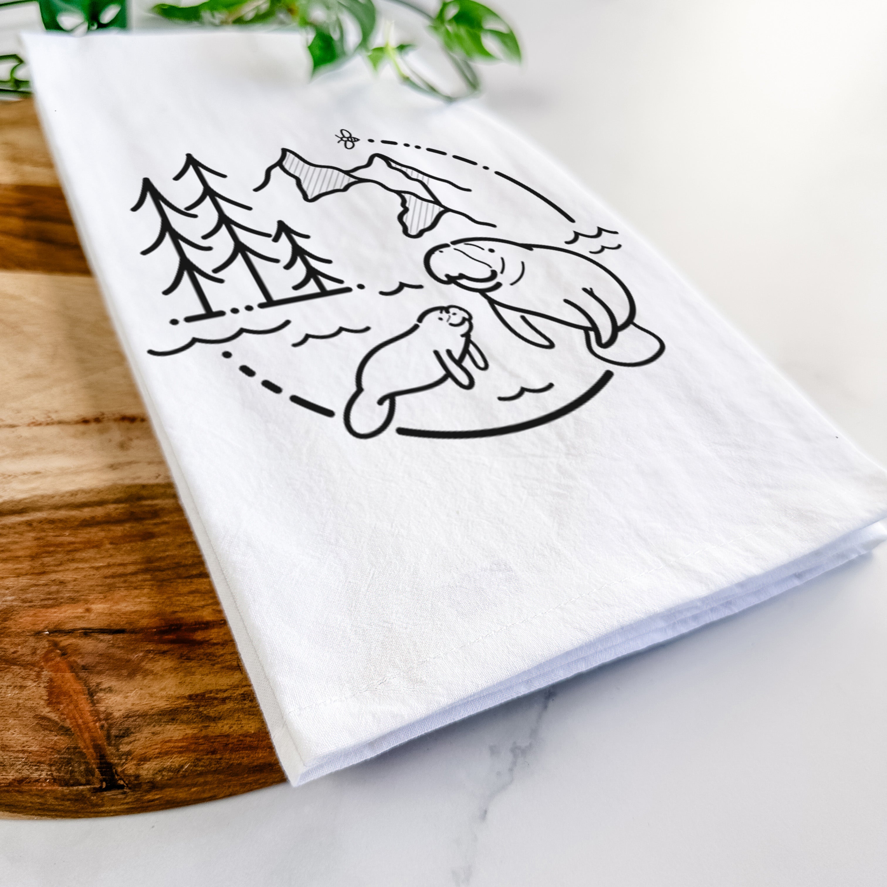 It's All Connected - Manatee Tea Towel