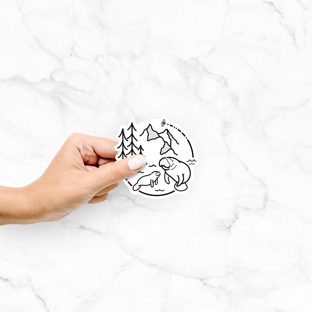 It's All Connected - Manatee - Decal Sticker