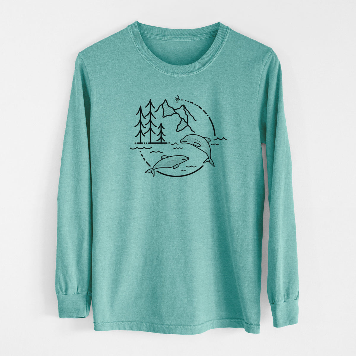 It&#39;s All Connected - Maui Dolphins - Men&#39;s Heavyweight 100% Cotton Long Sleeve