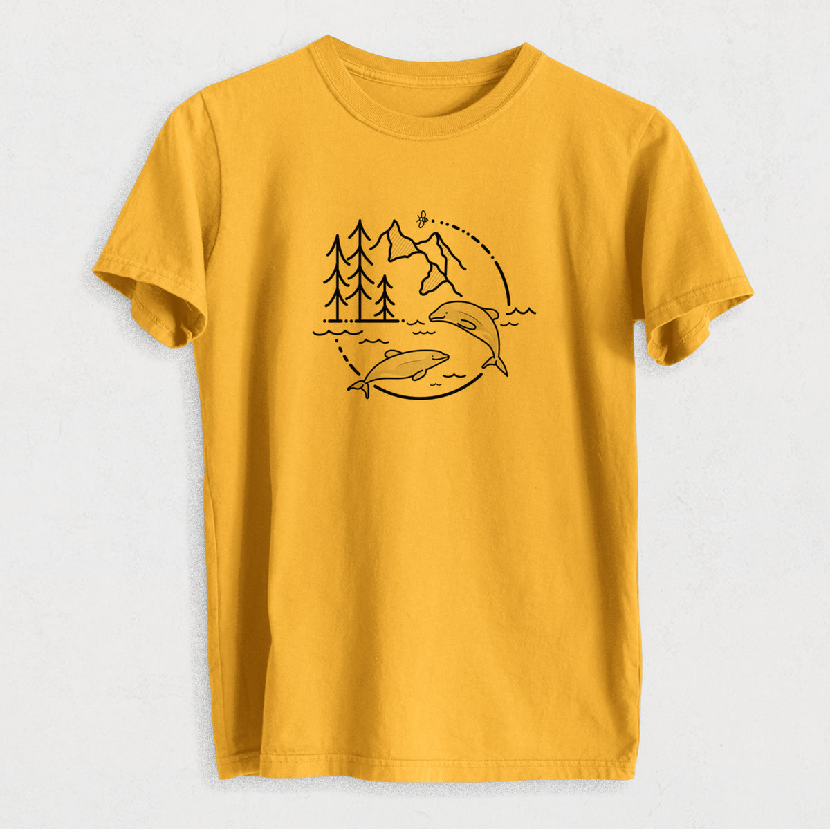 It&#39;s All Connected - Maui Dolphins - Heavyweight Men&#39;s 100% Organic Cotton Tee